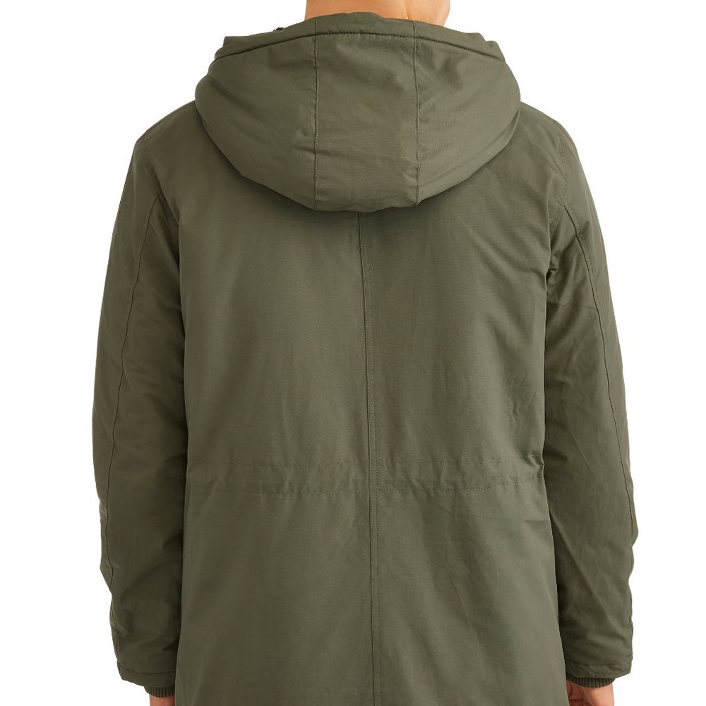 New Men's Fleece-lined Olive-green Winter Parka. - Picture 4 of 12